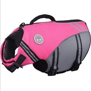 Pink and Gray Dog Life Jacket by